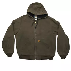 VTG Carhartt Mens Large Brown Chestnut Canvas Thermal Duck Active Jacket J25-CHT - Picture 1 of 13