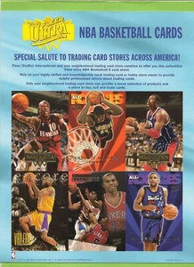 1995-96 FLEER ULTRA BASKETBALL CARDS PROMO DEALER Uncut Sheet Jerry Stackhouse - Picture 1 of 2