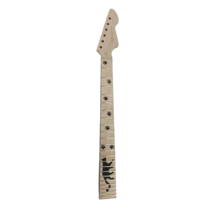 Mástil de guitarra de repuesto madera de arce para 22 trastes 25,5 pulgadas negro perno de encuadernación - Imagen 1 de 8