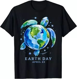 Earth Day 2025 Restore Earth Sea Turtle Art Save the Planet T-Shirt - Picture 1 of 5