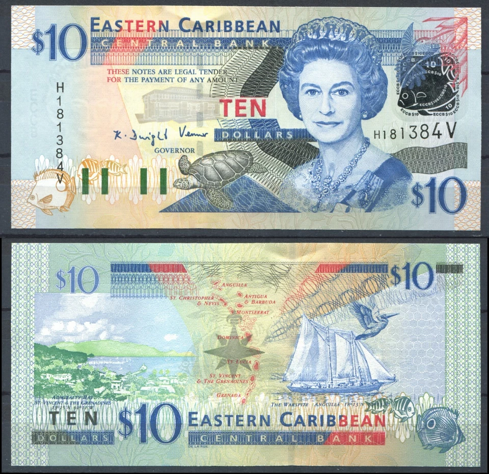 East Caribbean 2003 • P# 43v • 10 dollars • Sr. Vincent • NEUF UNC (N-670) QE2 - Image 1 of 1