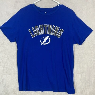 NHL Tampa Bay Lightning Short Sleeve Shirt Crew Neck Mens Size Large Blue Bolts - Image 1 of 4