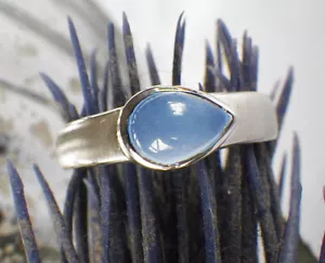 SCHMUCK-STCK RING 925 SILBER Calcedon CHALCEDON 17 54 Tropfen Cabochon - Bild 1 von 4