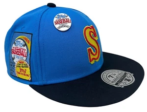 Gorra ajustada de béisbol Mitchell & Ness MLB 1989 Topps de los Seattle Mariners para hombre - Imagen 1 de 7