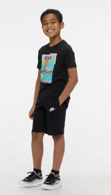 Nuevo con etiquetas Pantalones Cortos Nike Negros Jersey Talla Grande DC0854-010 para Niños Foto 1 de 4