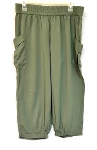 EUC Jasmine & Ginger Rayon Capris-Activewear/Yoga/ Lounge Pants.  Olive Green L - Picture 1 of 3