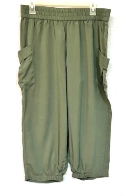 EUC Jasmine & Ginger Rayon Capris-Activewear/Yoga/ Lounge Pants.  Olive Green L - Image 1 of 3