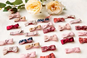 Baby Toddler bow Clip set, newborn Girl Fringe floral hair Clip Pigtail hair bow - Picture 1 of 7