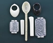  Mughal Style jade and rock crystal Lot ( jade spoon , archers , small handles) 