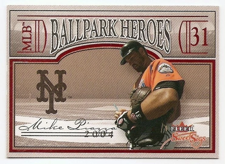 2004 FLEER SWEET SIGS BALLPARK HEROES Mike Piazza #8 - Image 1 of 1