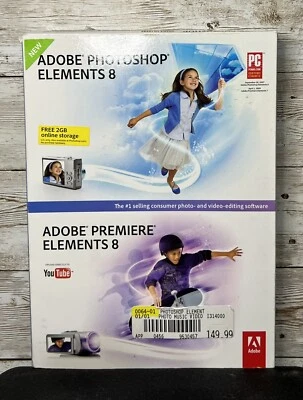 Adobe Photoshop Elements 8 and Adobe Premier Elements 8 With Serial Numbers - Image 1 of 4