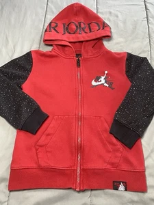 Nike Air Jordan Red/Black Youth Boys Size 6M (5-6yrs) Hoodie Sweatshirt Full Zip - Picture 1 of 7