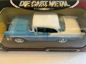 1956 CHEVY BEL AIR RARE BLUE & WHITE HT DIE CAST SIGNATURE COLLECTION 1:18 NEW - Picture 1 of 10