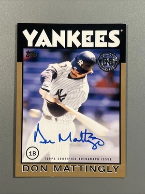 Don Mattingly 2021 Topps 35 Year Anniversary GOLD #/50 SP AUTO (on card) #86A-DM - Image 1 of 4