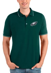 NWT Men's Antigua Midnight Green Philadelphia Eagles Affluent L Polo Shirt NFL - Picture 1 of 4
