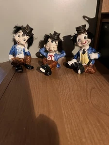 VINTAGE PORCELAIN HOBO CLOWNS SET OF 3 1950'S MADE IN JAPAN - Picture 1 of 8