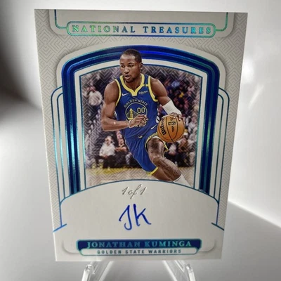 2024-25 Panini National Treasures Jonathan Kuminga 1/1! Auto One Of One Warriors - Image 1 of 2