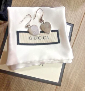 GUCCI Heart Earrings Sterling Silver 925 SV925 Women Jewelry - Picture 1 of 9