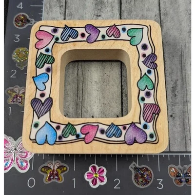 Stampendous Heart Frame QN021 Nestling Rubber Stamp Wood #D73 - Image 1 of 4