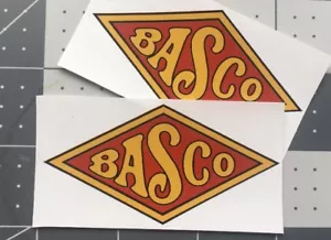 Briggs & Stratton BASCO antique engine decal PB & FH Red And Yellow Set 2 - Foto 1 di 1