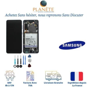 Original Ecran LCD Gris Sur Châssis et Batterie Pour Samsung Galaxy S21 5G G991B - Photo 1 sur 1