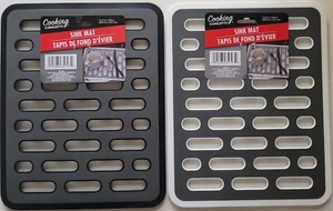 Kitchen Sink Mats 12”x10” Raised Slotted Non-Slip Mat 1 Ct/Pk, Select Color - Picture 1 of 3