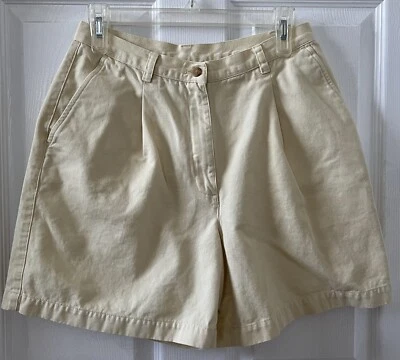 Lauren Ralph Lauren Womens Khaki Yellow Shorts High Rise Waist Pleated S EUC - Image 1 of 4