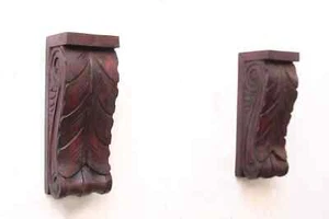 Pequeño Par de soportes de pared de madera para ménsula soporte puerta entrada decoración vintage - Imagen 1 de 6