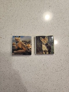 Malaysia Tile Magnets 2 Fox Den Wolf Kitchen Refrigerator Door Magnet Amimals - Picture 1 of 5