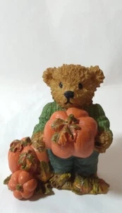 Fall Halloween Bear Figurine With Pumpkins 3 Inch Home Interiors Gifts K K 1999 - Picture 1 of 8
