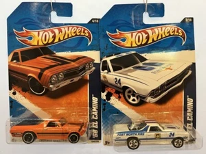 Hot Wheels '68 El Camino BUNDLE OF (2) Worth Fire 2011, Orange Muscle Mania MOC - Picture 1 of 7