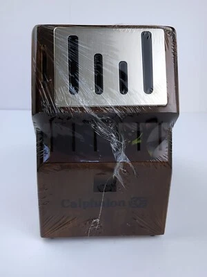 CALPHALON 12 Slot Hardwood Knife & Scissors Storage Block WALNUT Finish - NEW! - Image 1 of 4