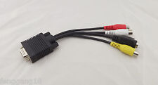 PC/Laptop VGA SVGA TO S-Video 3 RCA Composite AV TV Out Converter Adapter Cable