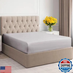 Full 400 Thread Count Cotton Fitted Sheet - Hotel Quality 100% Cotton - Soft - Picture 1 of 5
