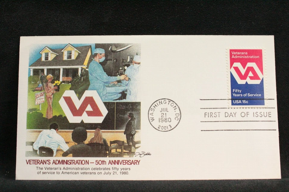 USPS FDC #1825 1980 15c Veterans Administration Fleetwood Cachet ST540 - Image 1 of 3