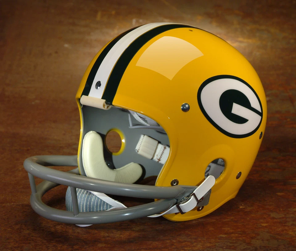 Винтажный футбольный шлем в стиле Green Bay Packers NFL — БАРТ СТАРР 1968–1971 - Изображение 1 из 3
