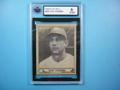 1940 PLAY BALL GUM INC. MLB BASEBALL CARD #157 LOU CHIOZZA KSA 6 EX/NM '40 GL - Image 1 of 2