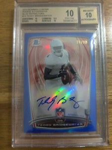 2014 Teddy Bridgewater Bowman Chrome rookie autographs bgs 10 pristine blue /99