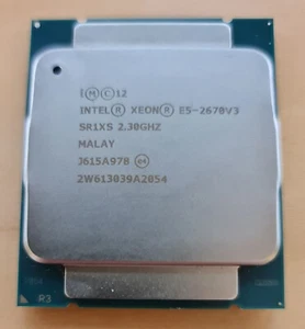 Intel Xeon E5-2670 V3 SR1XS 2.3GHz-3.1GHz 30MB 12C 24T 9.6GT/s 120W - Picture 1 of 2