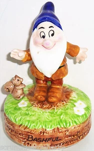 Disney Bashful Dwarfs Snow White Music Box Schmid The Shadow of Your Smile Japan - Picture 1 of 4