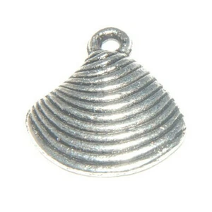 Seashell Clam Charm Tibetan Silver J1013 - Picture 1 of 5