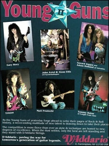Gary Hoey Tommy Bolan Matt Prudoehl 1992 D'Addario guitar strings 8 x 11 ad - Picture 1 of 3
