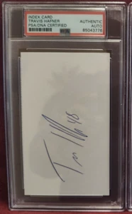 TRAVIS HAFNER HAND SIGNED INDEX CARD CLEVELAND INDIANS AUTO PSA SLABBED - Picture 1 of 1