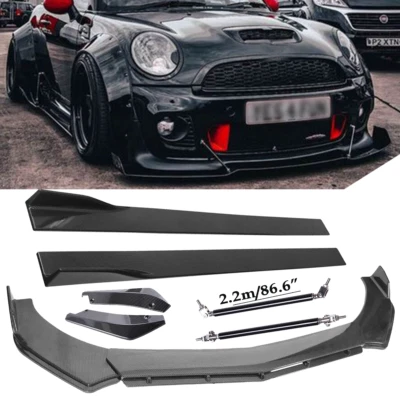 For Mini Cooper Paceman Carbon Fiber Front Bumper Lip Splitters Side Skirt Strut Foto 1 de 4