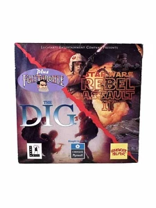 Star Wars Rebel Assault II & The Dig Plus Fullthrottle Demo CD-ROM SEALED NEW - Picture 1 of 2