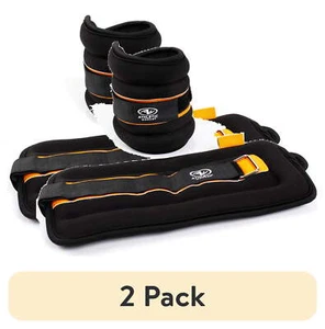 (2 pack)Athletic Works 5lb Pair Ankle & Wrist Weights (2pcs, Each One is 2.5LBS) - Picture 1 of 7