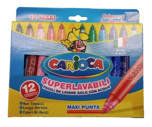 12 PENNARELLI CARIOCA SUPERLAVABILI MAXI PUNTA - Foto 1 di 2