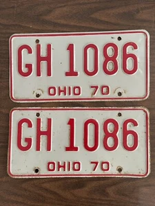 1970 par de placas de Ohio GH 1086 - Imagen 1 de 3