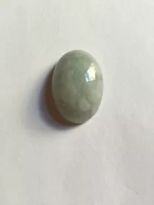 antique Japan Carved JADEITE / JADE CABOCHON 25x18mm LIGHT BLUE w/PATCHWORK - Picture 1 of 4