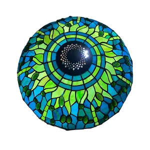 Green Dragonfly Tiffany 16-inch Stained Glass Shade For Table/Ceiling Pendant - Picture 1 of 4